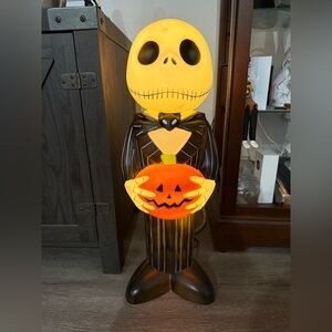 Jack Skellington Halloween Blowmold Figure with Pumpkin